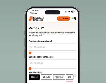 Tela de um celular na aba de Inteligência Financeira