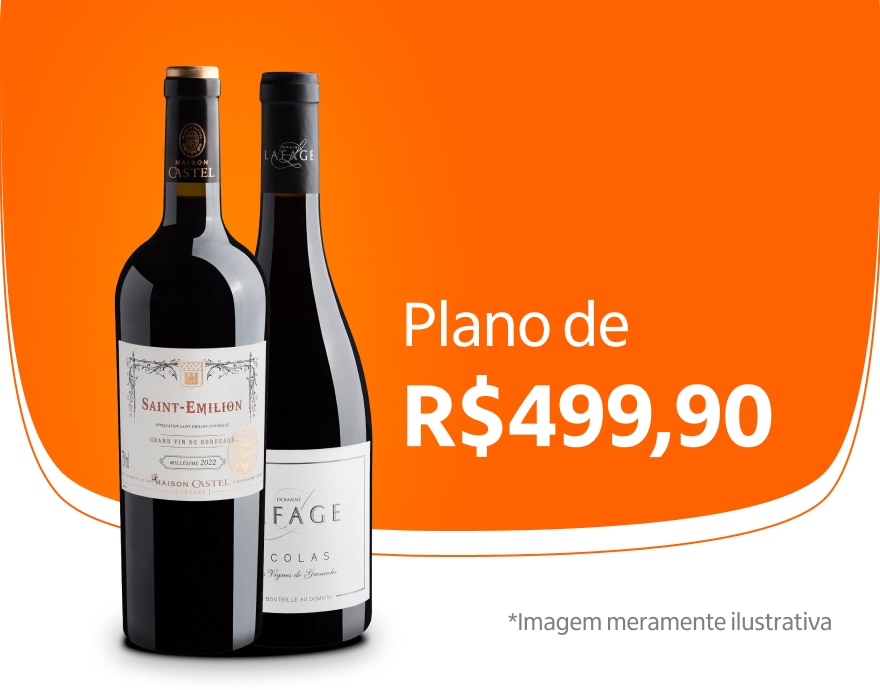 Banner com vinhos do plano Pra Impressionar por R$ 499,90