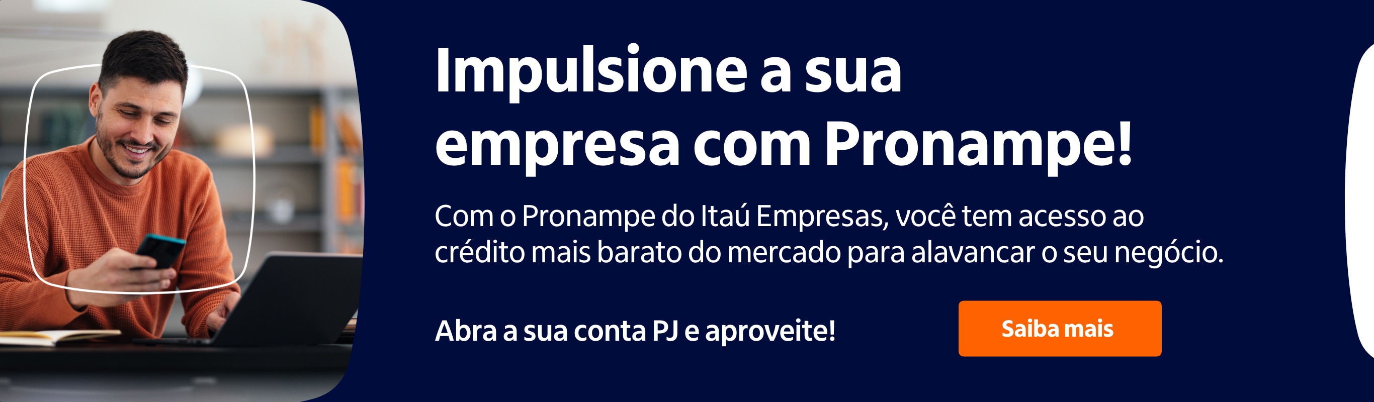 banner azul com os dizeres: Impulsione a sua empresa com Pronampe!